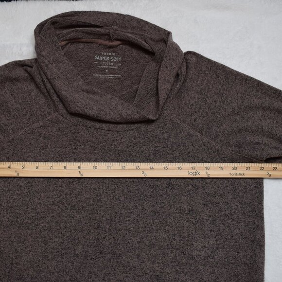 Torrid Super Soft Plush Tunic Sweatshirt Sz 1X Cowl Neck Athleisure Minimalist - Picture 14 of 15